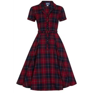Collectif Red White Blue Plaid Dress